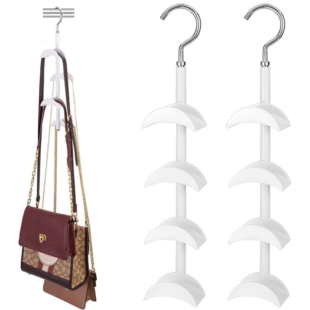 Purse Hanger for Closet - Rotating Handbag Hanging Organizer (2 PCS)